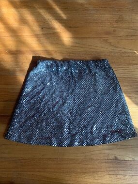 Vintage 1995 Sequin Disco Ball Mini Skirt - Black and Silver Women’s Medium